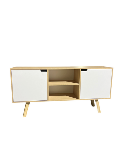 Rack nordico Carvalo puertas blancas con sacado